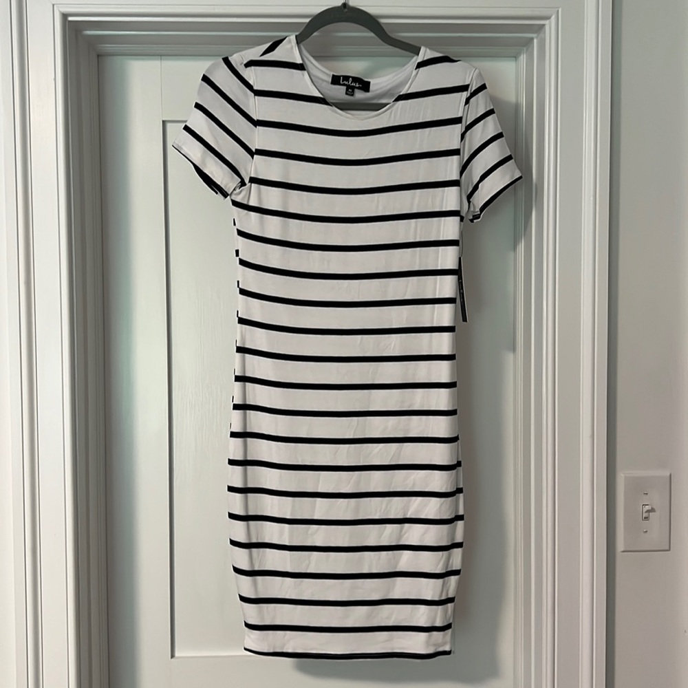Lulus Drop Me A Line Bodycon Dress - White